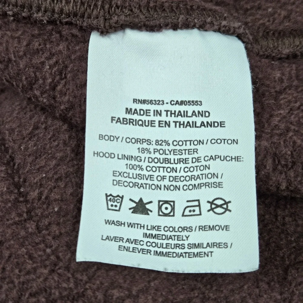 Nike Men Hoodie L Brown Sportswear Club Fleece Swoosh Logo Spellout Embroidered
